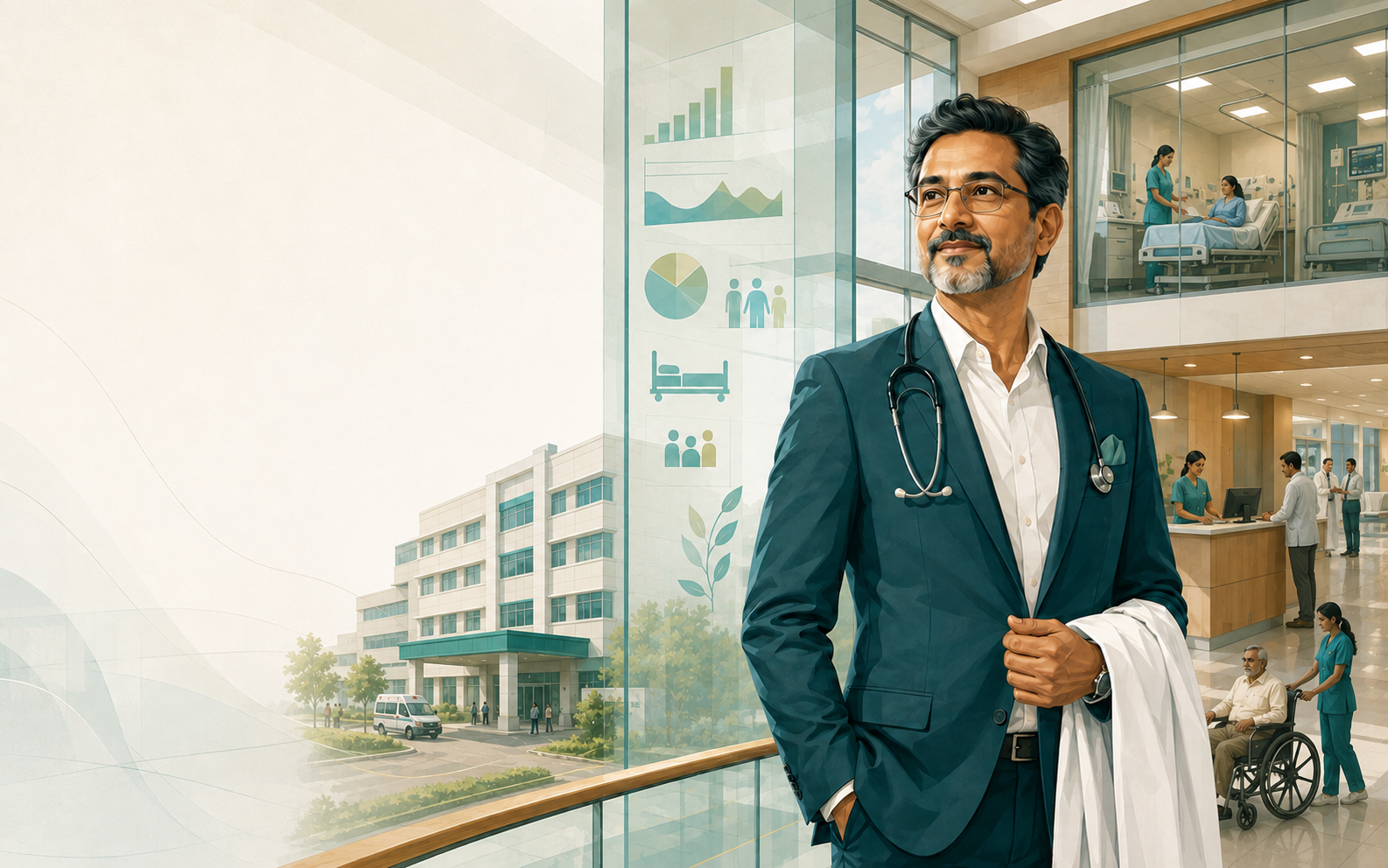 Indian doctor-owner and CEO in a mid-sized Indian hospital